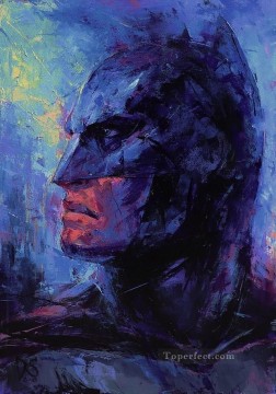 Batman superman textured American hero Oil Paintings